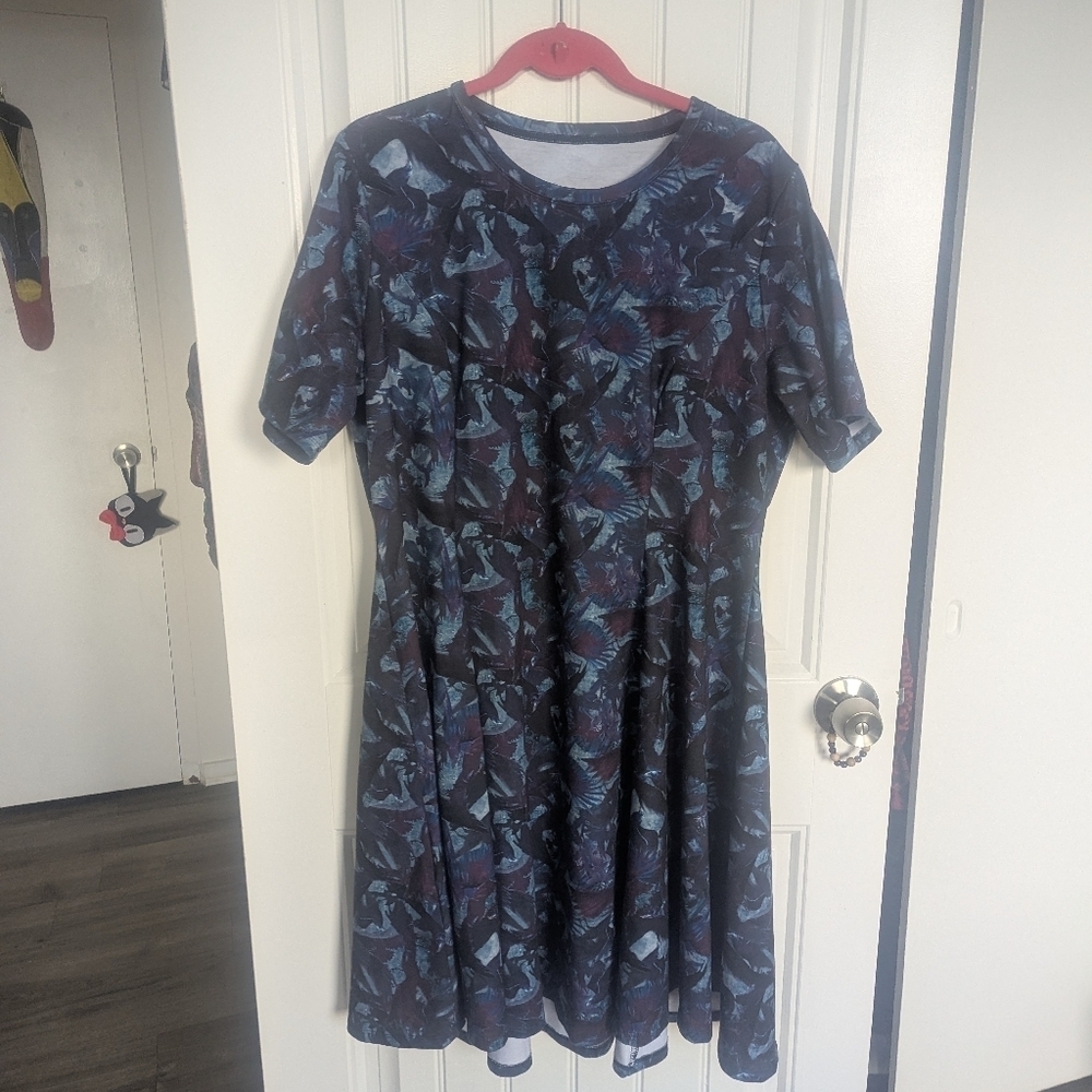 Blackmilk XXL The Witcher Raven Blue T-shirt Dress